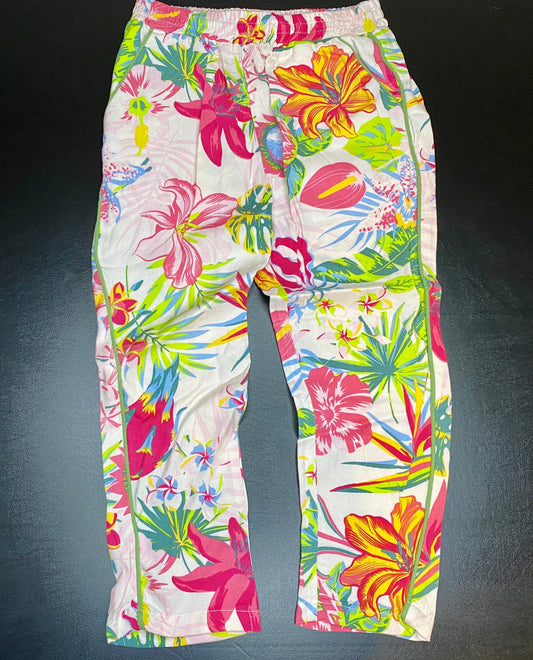 Girls Floral Linen Pants
